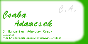csaba adamcsek business card